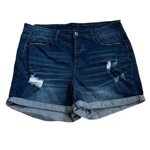Hydraulic Wedgie Short High‎ Rise Distressed Cuffed Jean Shorts Sz. 16W